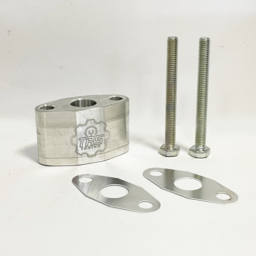 Distanziale per ritorno olio turbina compreso di viti e guarnizioni per passaggio da IHI a Garrett 1446 e TD04