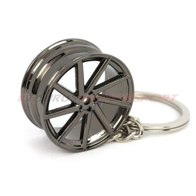 Portachiavi TRS Tuning cerchio stile Vossen CVT - versione Cromato scuro