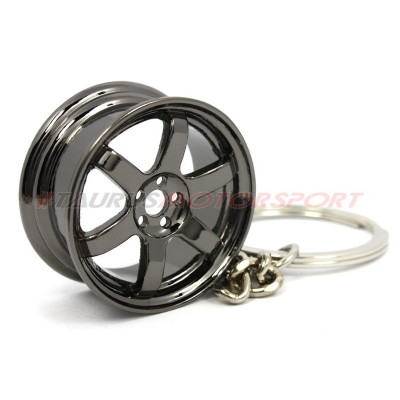 Portachiavi TRS Tuning cerchio stile Rays Volk TE37 - versione Cromato scuro