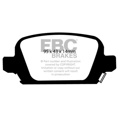 Set pastiglie freno posteriori EBC Ultimax Opel Corsa C e Tigra mk2 (vedi lista in descrizione) - EBC DP1410 2