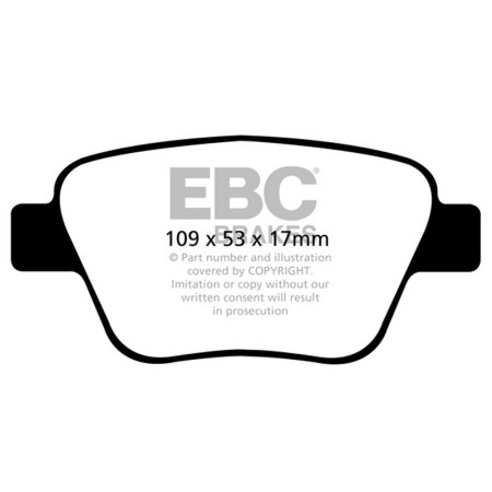 Set pastiglie freno sportive posteriori EBC Yellow per Audi A3 8P, Seat Leon 1P, VW Golf 6, ecc (vedi lista in descrizione) - EB