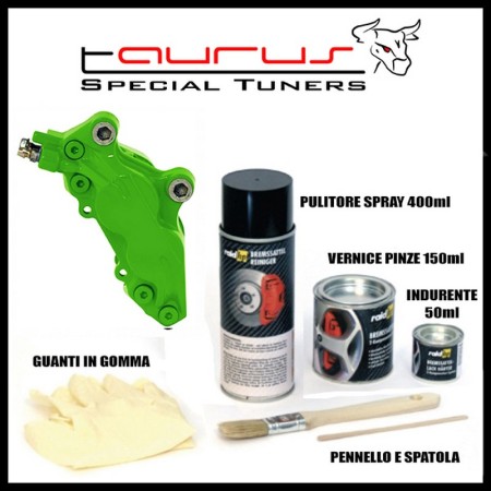 Kit vernice a pennello Verde Lucido alte temperature per pinze dei freni - Raid 350005
