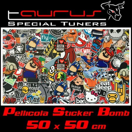 Pellicola wrapping stickerbomb tipo 2 colorata 50x50cm - Taurus PLL049