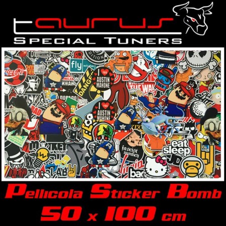 Pellicola wrapping stickerbomb tipo 2 colorata 50x100cm - Taurus PLL050