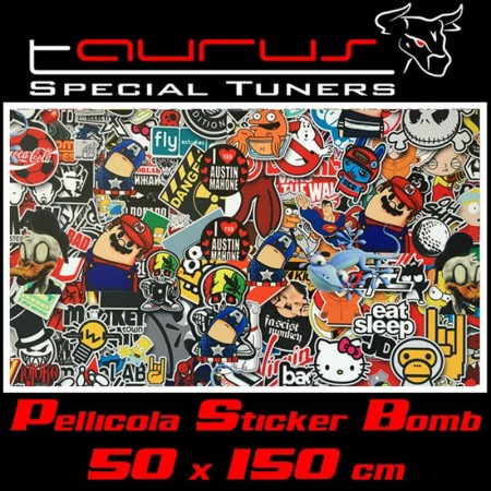 Pellicola wrapping stickerbomb tipo 2 colorata 50x150cm - Taurus PLL051