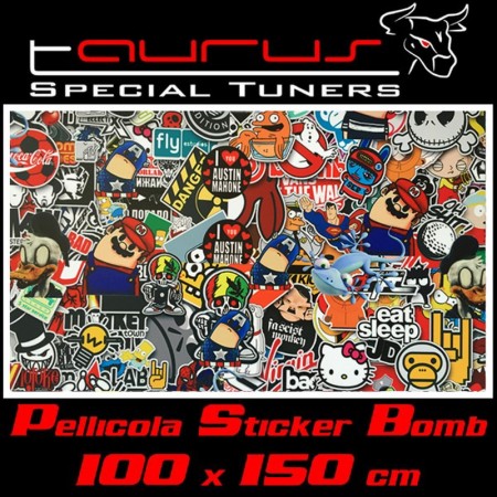 Pellicola wrapping stickerbomb tipo 2 colorata 100x150cm - Taurus PLL054