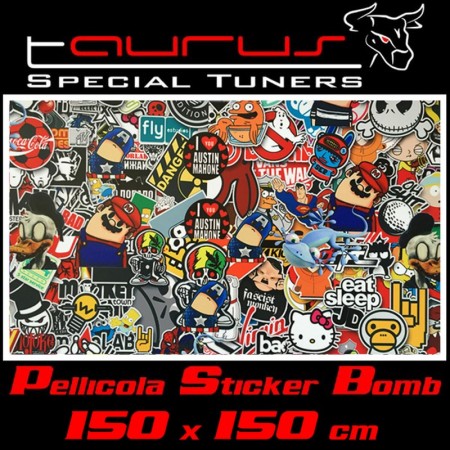 Pellicola wrapping stickerbomb tipo 2 colorata 150x150cm - Taurus PLL055