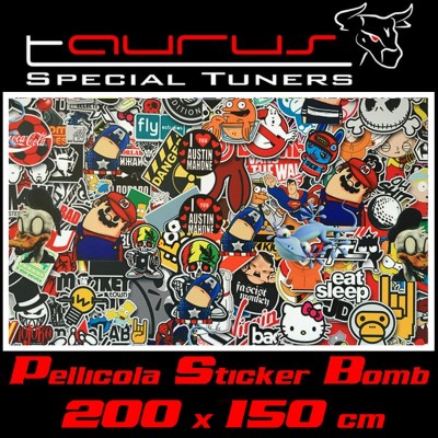 Pellicola wrapping stickerbomb tipo 2 colorata 200x150cm - Taurus PLL056