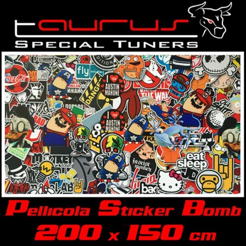 Pellicola wrapping stickerbomb tipo 2 colorata 200x150cm - Taurus PLL056