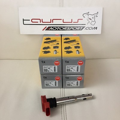 Set 4 bobine di accensione ROSSE NGK Audi R8 per motori 2.0 TFSI e TSI (vedi elenco modelli in descrizione) - NGK U5014-4