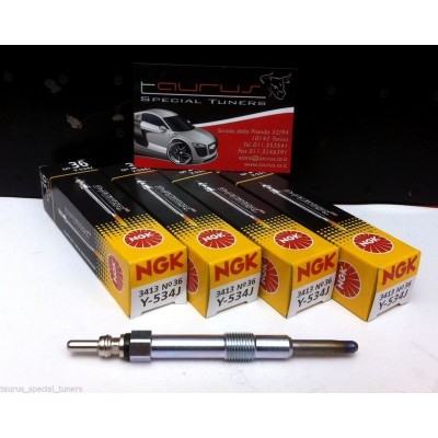 Set 5 candelette NGK Y-534J per motori Alfa, Fiat e Lancia 2.4 diesel (vedi elenco modelli in descrizione) - NGK Y-534J-5