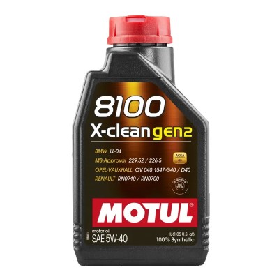 Olio Motore Motul 8100  X-CLEAN Gen2 5W-40 (5W40) 1L - Motul 109761
