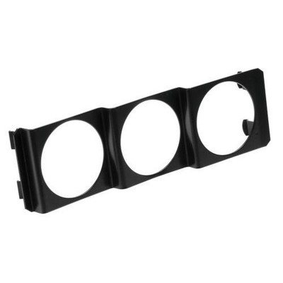 Portastrumenti triplo a 3 fori da 52mm, in metallo nero, specifico per foro autoradio (misura DIN) - Pilot 10059