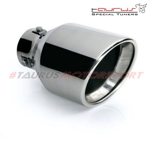 Terminale finale di scarico in acciaio inox lucidato - tondo singolo da 113mm taglio diagonale - Pilot 60094