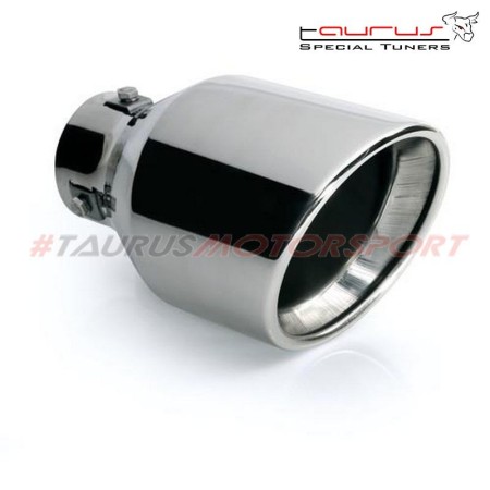 Terminale finale di scarico in acciaio inox lucidato - tondo singolo da 113mm taglio diagonale - Pilot 60094