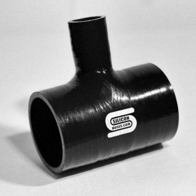 T-70B - Manicotto giunzione a T diametro interno ø 70mm con attacco da 25mm - NERO 70  tubo tubi manicotto manicotti siliconico 