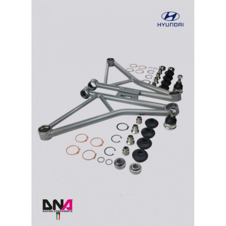 DNA Racing PC2160 Trapezi anteriori su uniball Hyundai i20N camber caster regolabili assetto campanatura