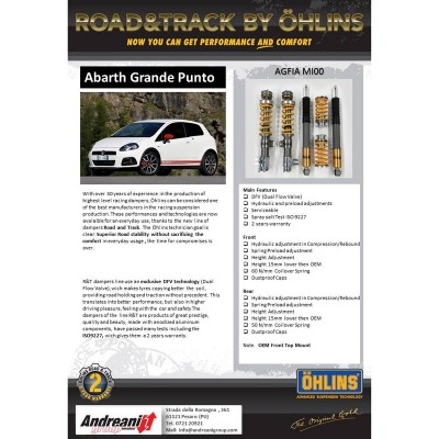 Ohlins Road&Track AGFIA MI00 Assetto coilover regolabile Abarth Grande Punto / Evo molle ammortizzatori sportivi 2