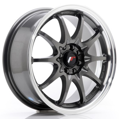 Cerchio in lega JR Wheels JR5 16x7 ET30 5x100/114,3 Gun Metal w/ Machined Lip