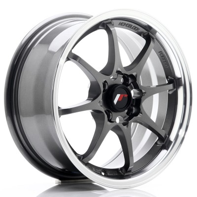 Cerchio in lega JR Wheels JR5 15x7 ET35 4x100 Gun Metal w/ Machined Lip