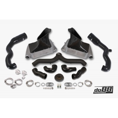 DO88 BIG-140SV-76 Kit intercooler + tubi Y-pipe + Inlet Porsche 911 Turbo 997.1 NERI